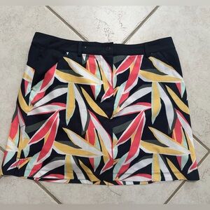 Lady Hagen Skort Womens 14 Short A Line Pockets Stretch Zip Floral Navy Blue